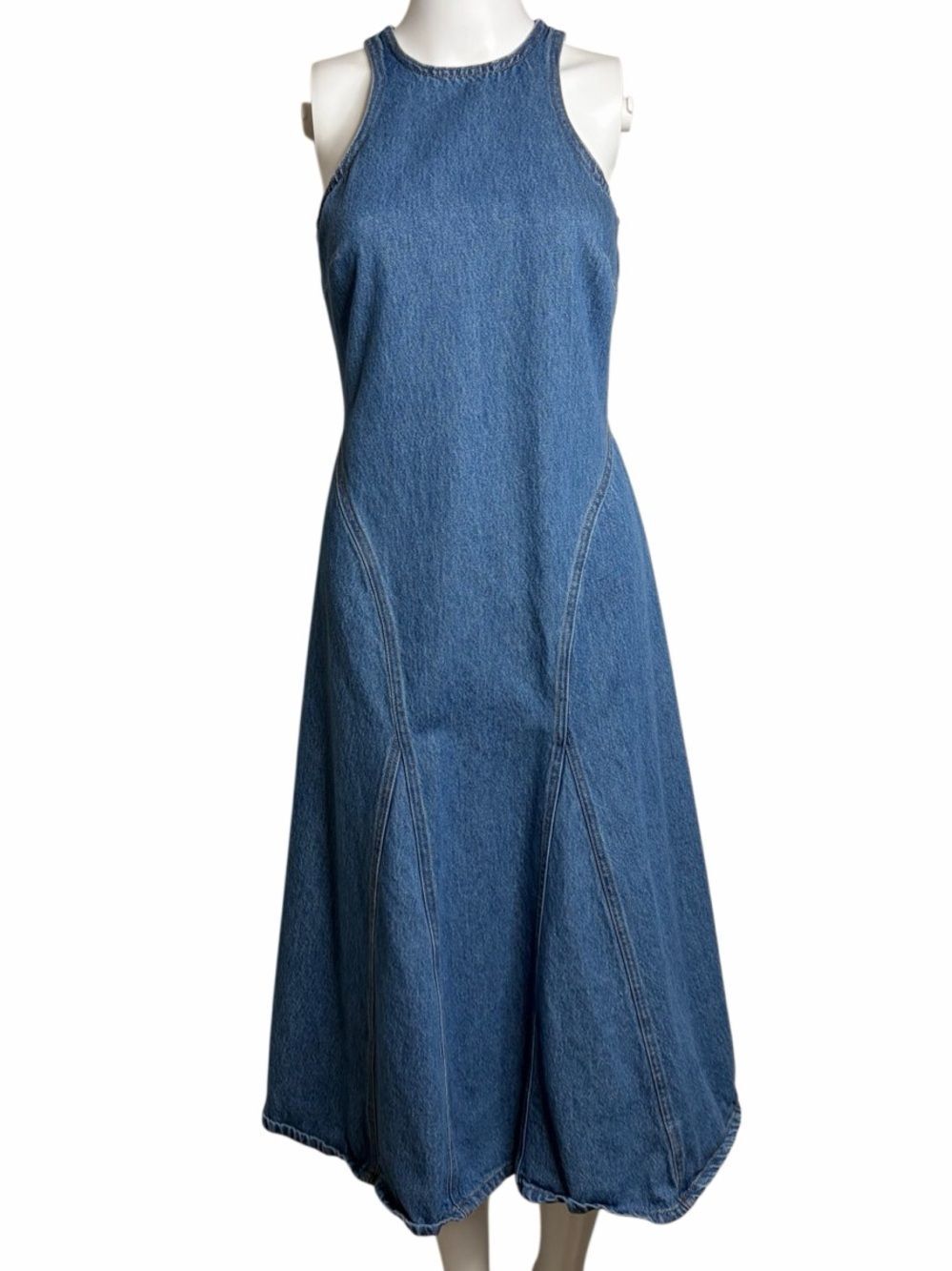 Future Collective Blue Denim Sleeveless A-Line Jeans Dress Size 0